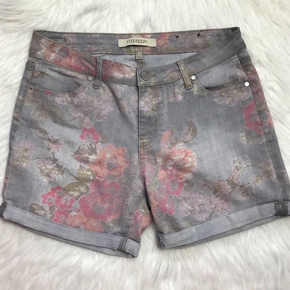 Liverpool Jeans Company Pants - Liverpool vintage floral denim cuff shorts size 6